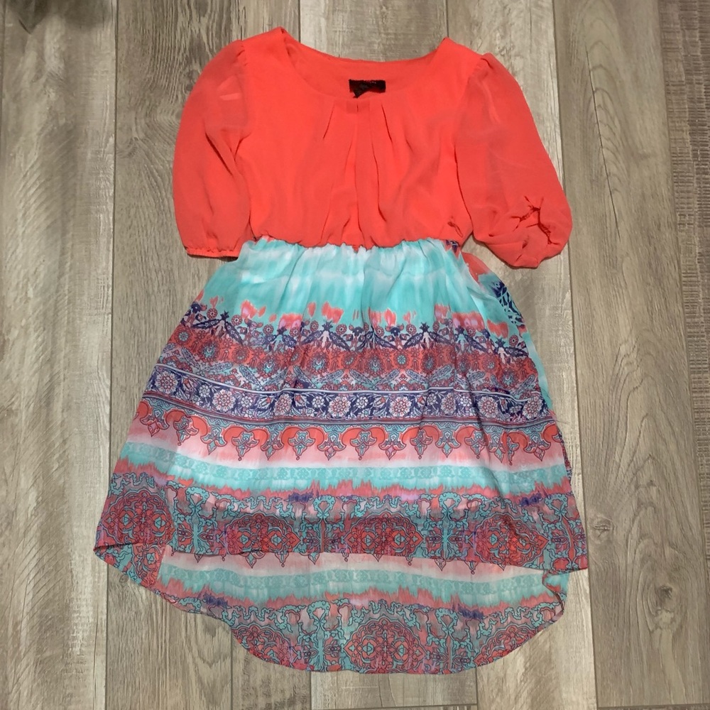 Peach floral dress